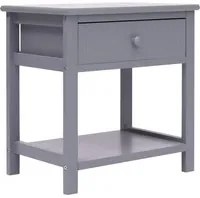 Comodino Grigio 40x29x42 cm in Legno di Paulonia cod mxl 30961