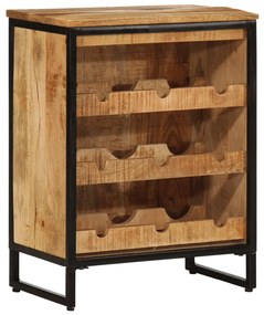 Portabottiglie Per 9 Bottiglie 55x33x70 Cm Legno Massello Mango /