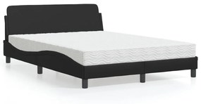 Letto Con Materasso Nero 120x200 Cm İn Similpelle /