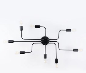 Sollux SL.1448 - Lampadario a plafone VECTOR 8xE27/15W/230V nero