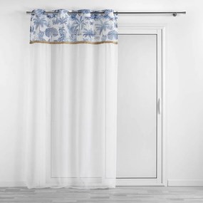 Tenda in voile bianco e blu 140x240 cm Amazonia - douceur d'intérieur