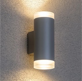 Brilagi - Applique da esterno LED RGBW MATERA 2xGU10/6W/230V grigio IP54