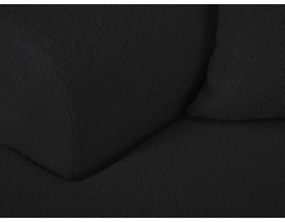 Divano angolare nero allungabile e con contenitore (con penisola a sinistra/con chaise lounge) con rivestimento in bouclé Kyoto – Cosmopolitan Design