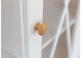 Vetrinetta legno massello pino bianca shabby country
