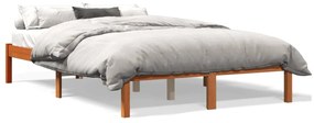 Letto Senza Materasso Marrone Cera 120x190 Cm İn Legno Di Pino /