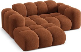 Divano angolare color terracotta (con penisola a sinistra/con chaise lounge) con rivestimento in ciniglia Treno – Cosmopolitan Design