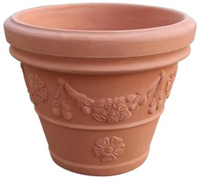 Vaso per piante e fiori FESTONATO EURO3PLAST in polietilene arancione e rame H 48 cm Ø 60 cm