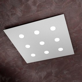 Plafoniera Moderna Area Metallo Grigio Metallo 9 Luci Gx53