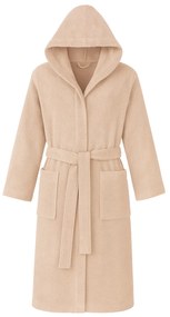 Accappatoio con cappuccio S/M cotone taupe Basik