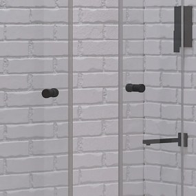 Porta doccia a doppio soffietto 120-123 cm colore nero | KAM-KS700DN - KAMALU