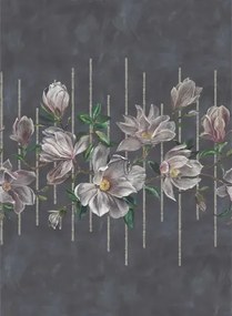 Wandbild Magnolia Frieze von O&L - Charcoal / Pink