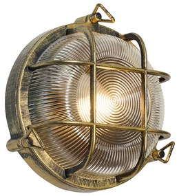Lampada da parete e da soffitto per esterni oro antico rotonda IP44 - Noutica