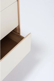 Cassettiera alta bianca in legno di quercia con 3 cassetti 60x100 cm Fina - Gazzda