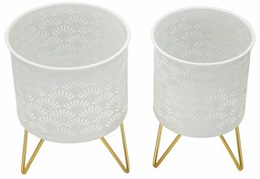 Set di 2 piedistalli per piante in metallo ø 16 cm altezza 20 cm Carly - Mauro Ferretti