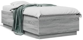 Giroletto Luci Led Grigio Sonoma 90x190 Cm İn Legno Multistrato /