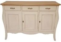 Madia credenza 3 porte legno shabby bicolore 151x50x105 - Mobili 2G