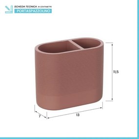 Bicchiere porta spazzolini in poliresina terracotta Marica