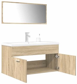 Set Mobili Da Bagno 3 Pz Rovere Sonoma İn Legno Multistrato /