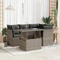 Set Divano da Giardino 5 pz con Cuscini Grigio in Polyrattan 3326151