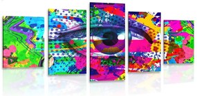 Quadri 5 pezzi – Occhio umano in stile pop-art