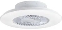 Ventilatore Moderno Coriolis Acciaio Bianco Led 84W Telecomando 3 Velocit