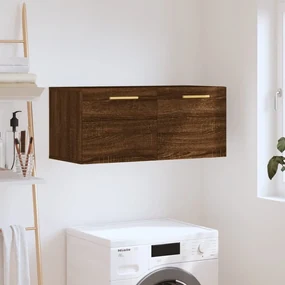 Mobile a parete rovere marrone 80x36,5x35 cm legno multistrato