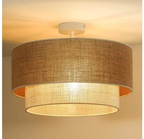 Duolla - Lampadario a plafone YUTE BOHO 3xE27/15W/230V diametro 60 cm marrone/color crema