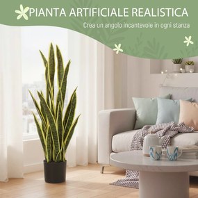 Sanseveria Artificiale in Vaso Ø20x90 cm da Esterno e Interno con 21 Foglie Modellabili...