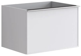 Mobile da bagno sotto lavabo Pixel frame bianco e maniglia alluminio brillante laccato opaco L 60 x H 40 x P 45.5 cm 2 cassetti, lavabo non incluso