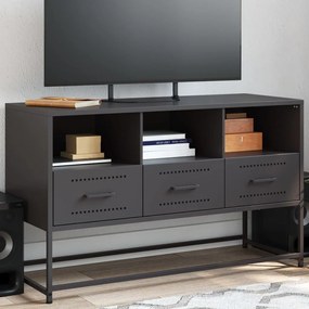 Mobile Tv Nero 100,5x39x60,5 Cm İn Acciaio /