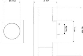 Applique da Parete 2xGU10 Rettangolare in Gesso Pitturabile