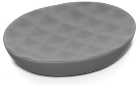 Porta saponetta da appoggio colore grigio in ceramica Cristal