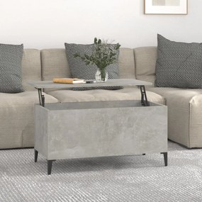 Tavolino Salotto Grigio Cemento 90x44,5x45 Cm Legno Multistrato /