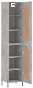 Credenza grigio cemento 34,5x34x180 cm in legno multistrato