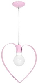 Lampadario per bambini CUORE 1xE27/60W/230V rosa chiaro