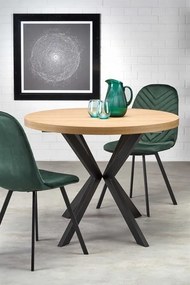 Tavolo allungabile Peroni in rovere oro/nero - L100-250 cm