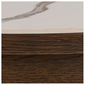 Tavolino da salotto rotondo beige/marrone scuro con piano in ceramica ø 90 cm Southampton – Actona