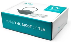 Set da tè in porcellana-leghe bianco-nero Shanxi - Bredemeijer