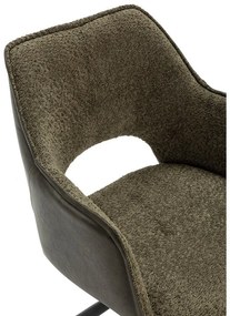 Set di sedie da pranzo verde in imbottito con braccioli 2 pz Mariel – Marckeric