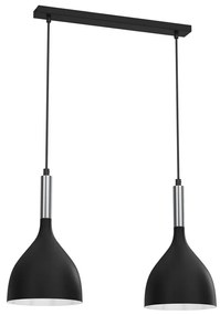 Lampadario a sospensione con filo NOAK 2xE27/15W/230V nero/cromo