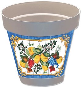 Vaso Sicilia grigio D.18 diversi decori, Limoni