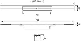 Tece Tecedrainprofile 671000 profilo doccia 1000mm acciaio inox satinato