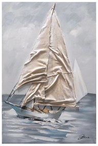 Dipinto su tela Vela, blu 60 x 90 cm