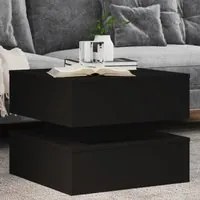 Tavolino da Salotto con Luci LED Nero 50x50x40 cm 839855