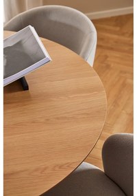 Tavolo da pranzo rotondo nero-naturale con piano in rovere ø 120 cm Soli - Actona