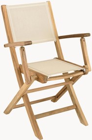 Set di 2 sedie con braccioli pieghevoli da giardino in legno di teak Fun