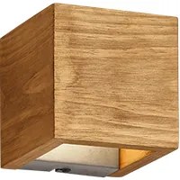 Applique Led in Legno Led Cubo Bi-emissione Luce Vintage Brad GD Trio