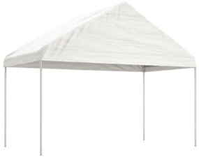 Gazebo con Tetto Bianco 20,07x4,08x3,22 m in Polietilene