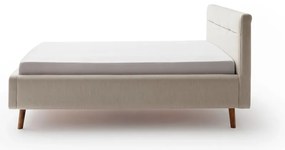 Letto matrimoniale imbottito beige con contenitore con rete inclusa 140x200 cm Lotte – Meise Möbel