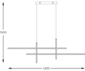 Zuma Line 22008P-BK/GD - Lampadario LED a sospensione con filo EDGE LED/42W/230V 3000/4000/6000K